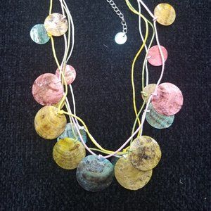 Avon Vintage 2007 Multicolor Shell Necklace and Earrings Set